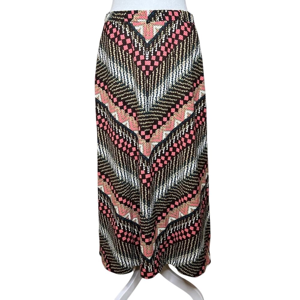 Bob Mackie Midi Skirt S Art to Wear Southwestern Serape Stripe Pockets NEW